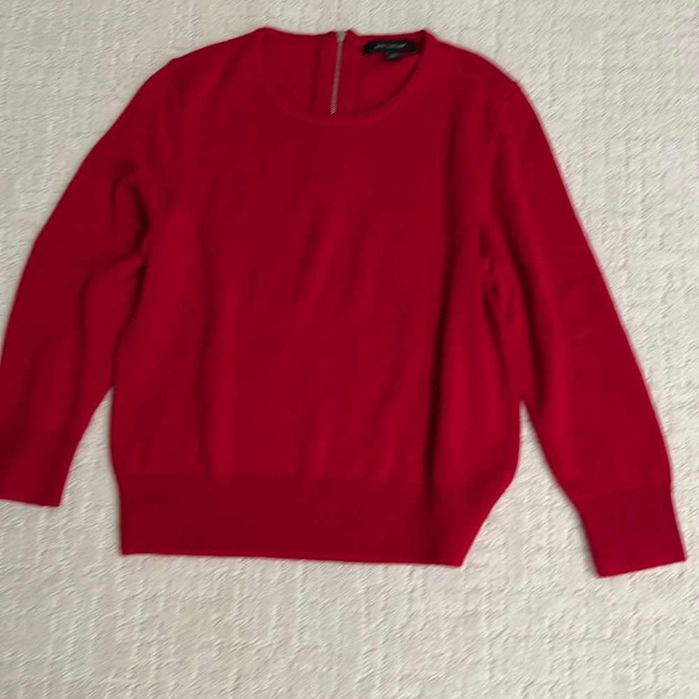 RALPH LAUREN red sweater zipper back at neck